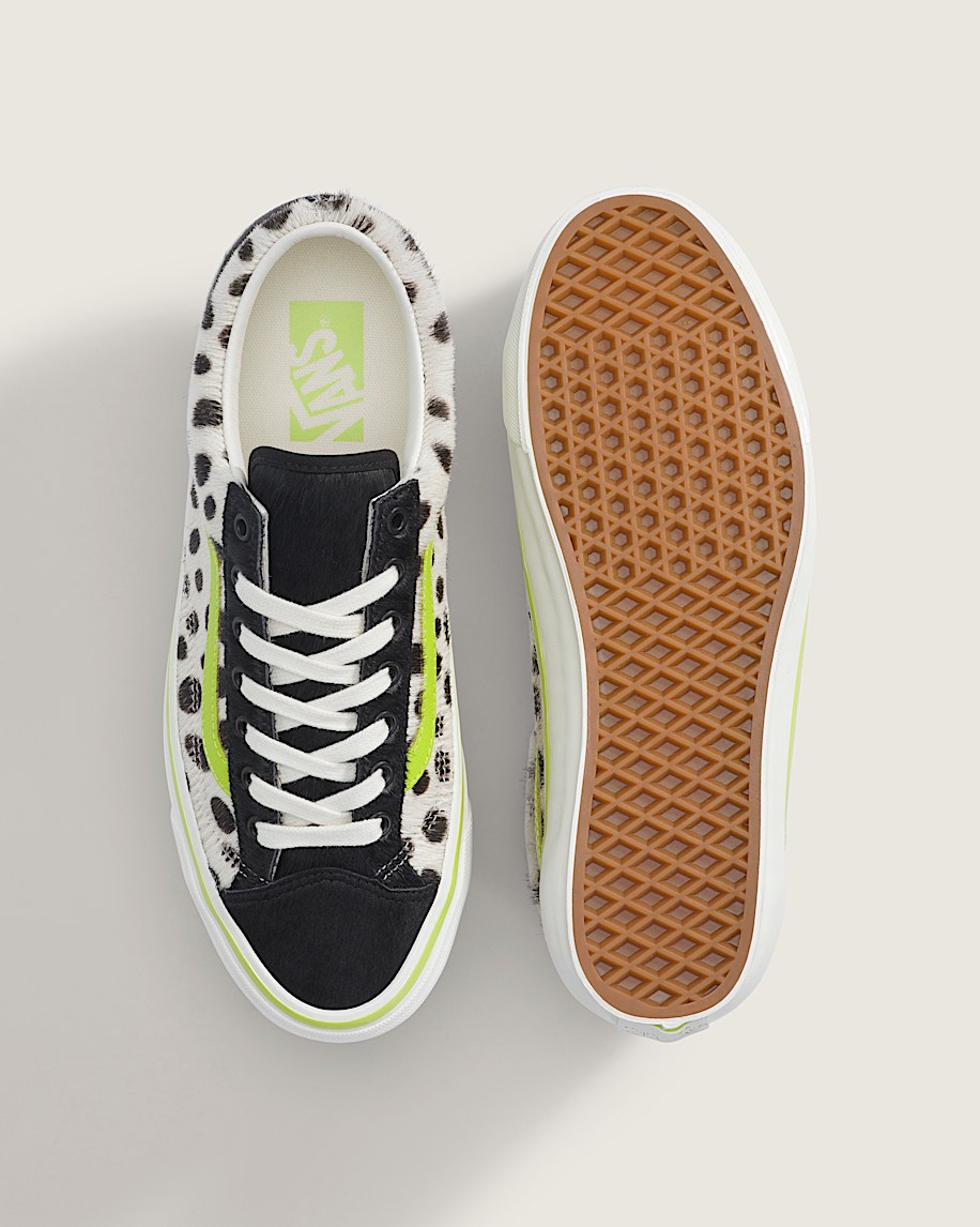 Vans Old Skool 36 Dalmatian Lime Green Pony Hair