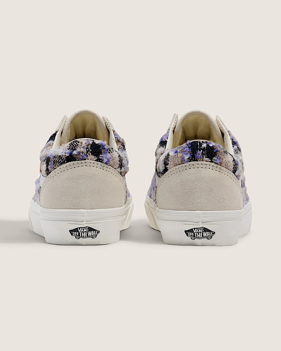 Vans Old Skool Cream Purple Plaid Tweed