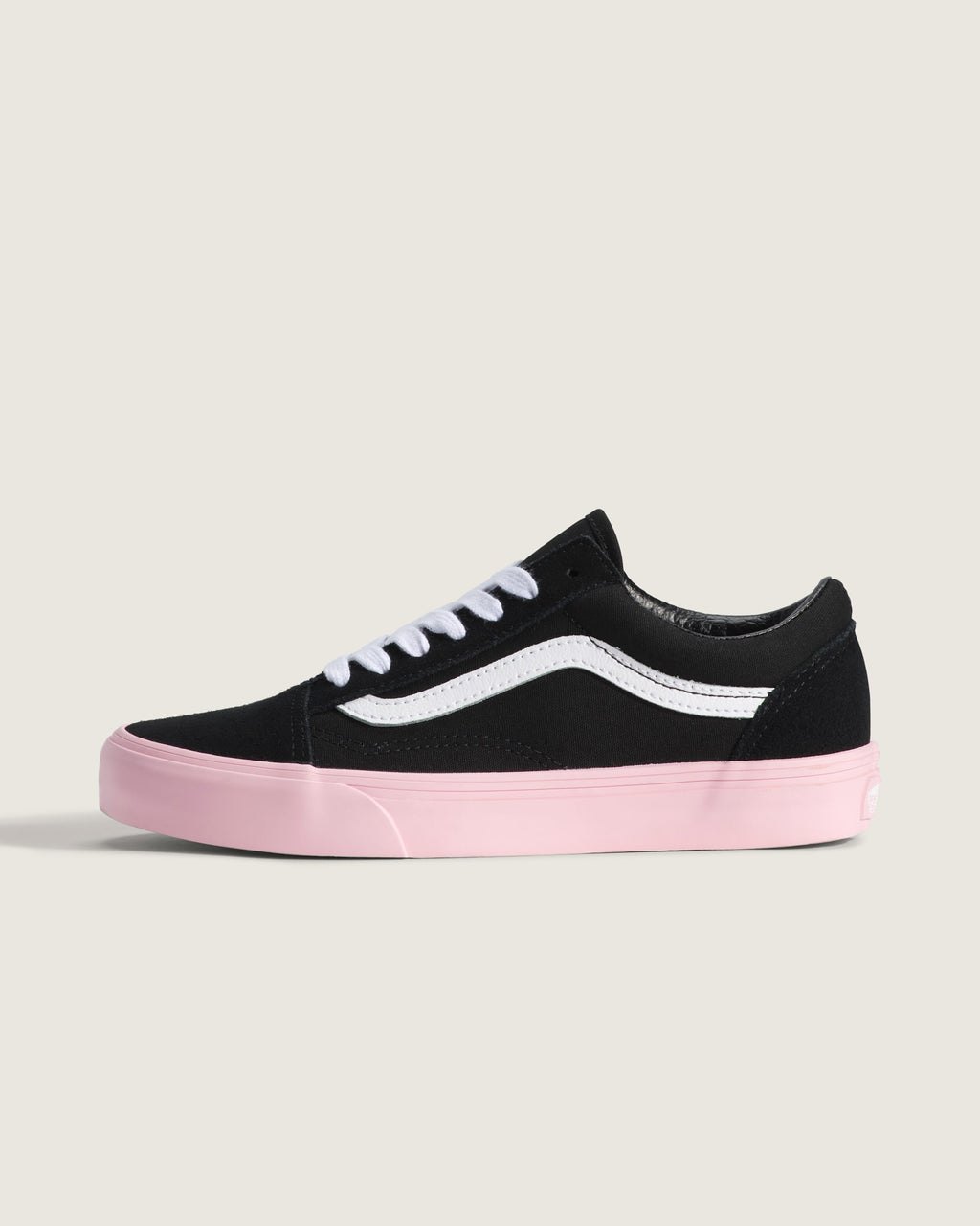 Vans Old Skool Black Upper Pink Outsole