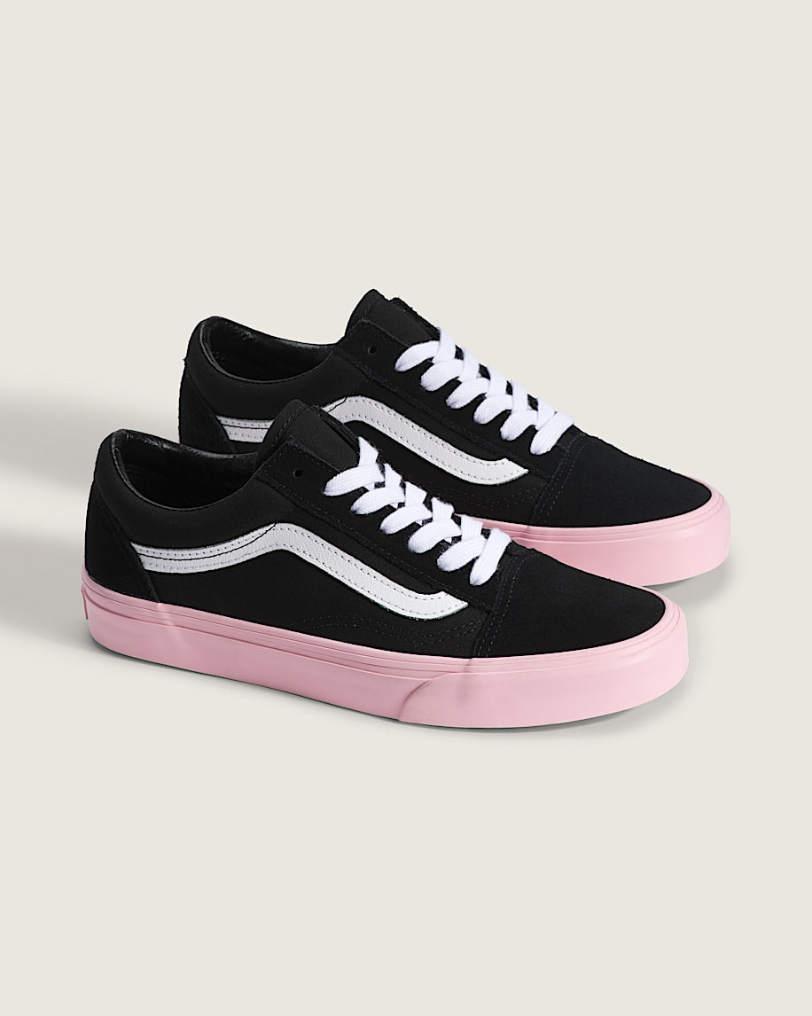 Vans Old Skool Black Upper Pink Outsole