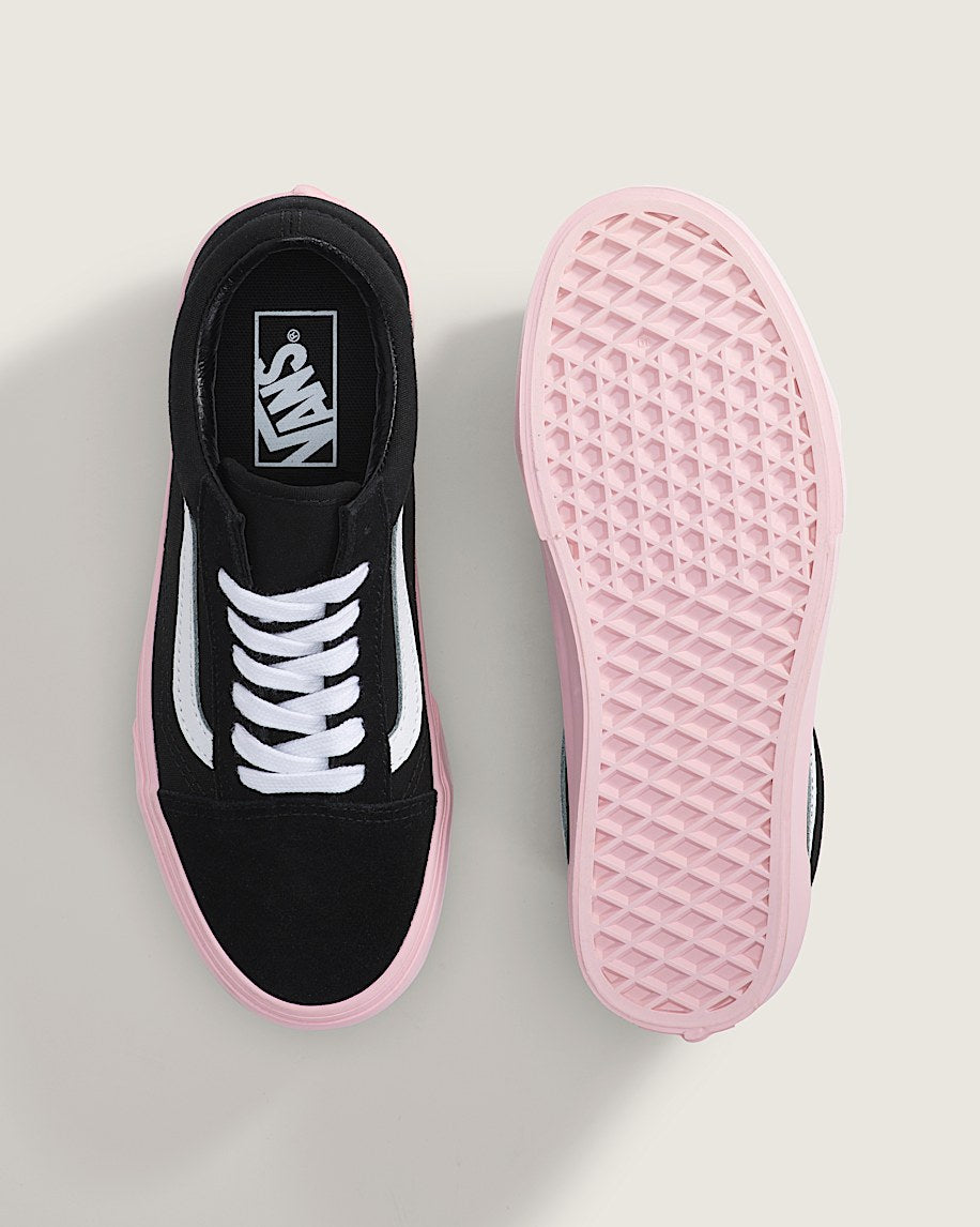 Vans Old Skool Black Upper Pink Outsole