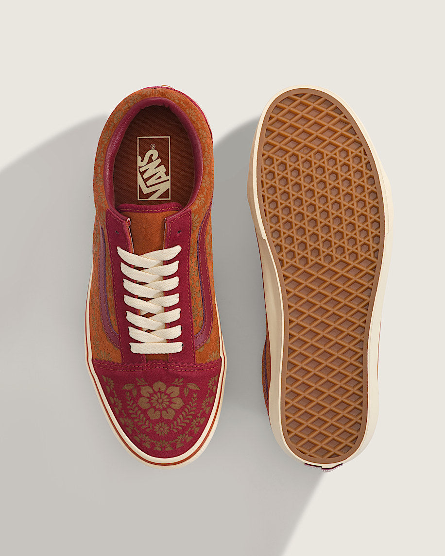 Vans Old Skool Red Orange Floral Print