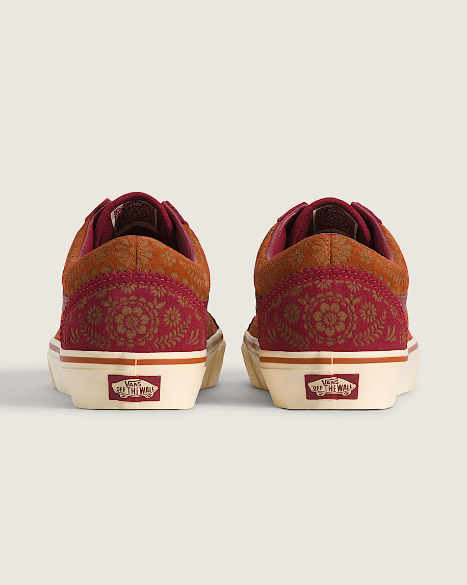 Vans Old Skool Red Orange Floral Print