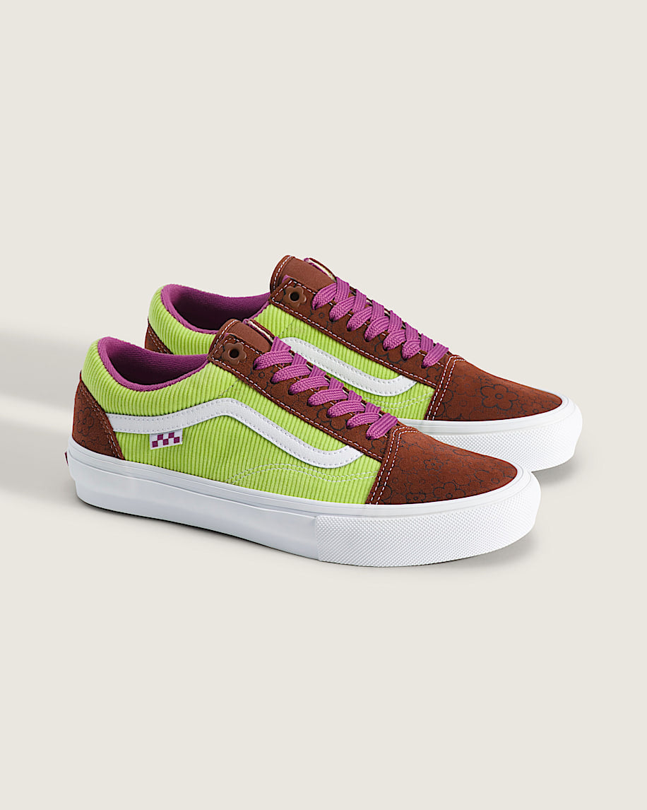 Vans Old Skool Brown Lime Green Corduroy