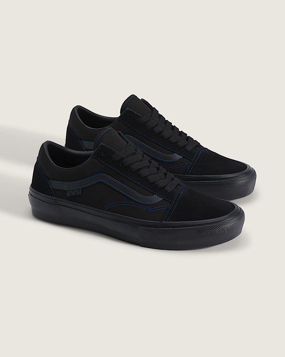 Vans Old Skool Black With Blue Stitching
