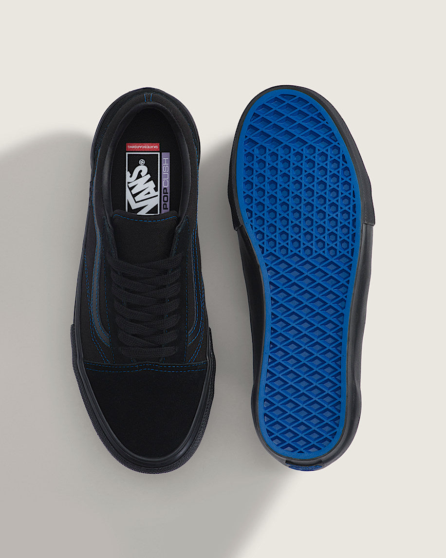Vans Old Skool Black With Blue Stitching