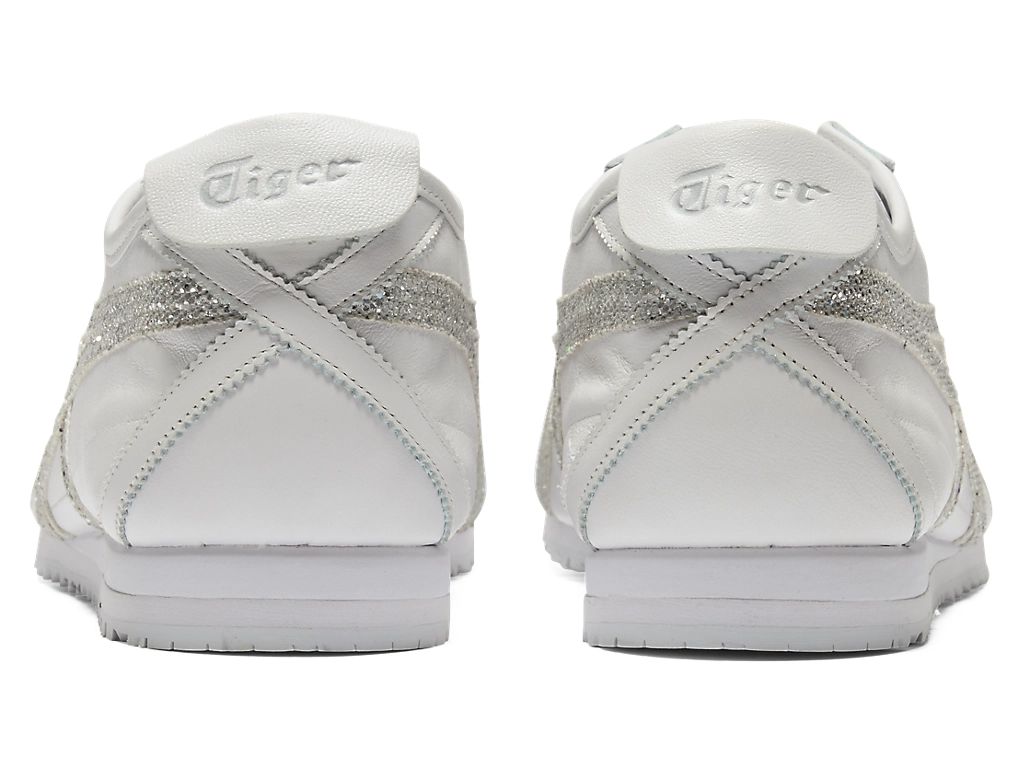Onitsuka Tiger Mexico 66 Unisex Sneakers – White Leather Silver Glitter