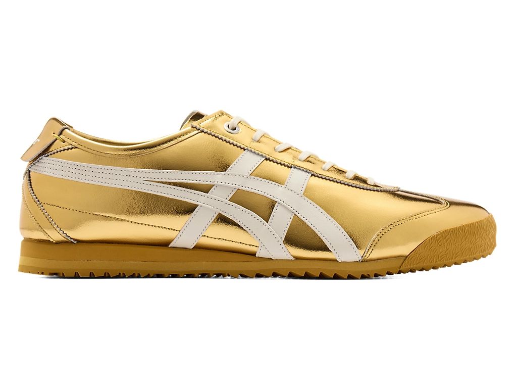 Onitsuka Tiger Mexico 66 Unisex Sneakers – Full Metallic Gold White Stripe