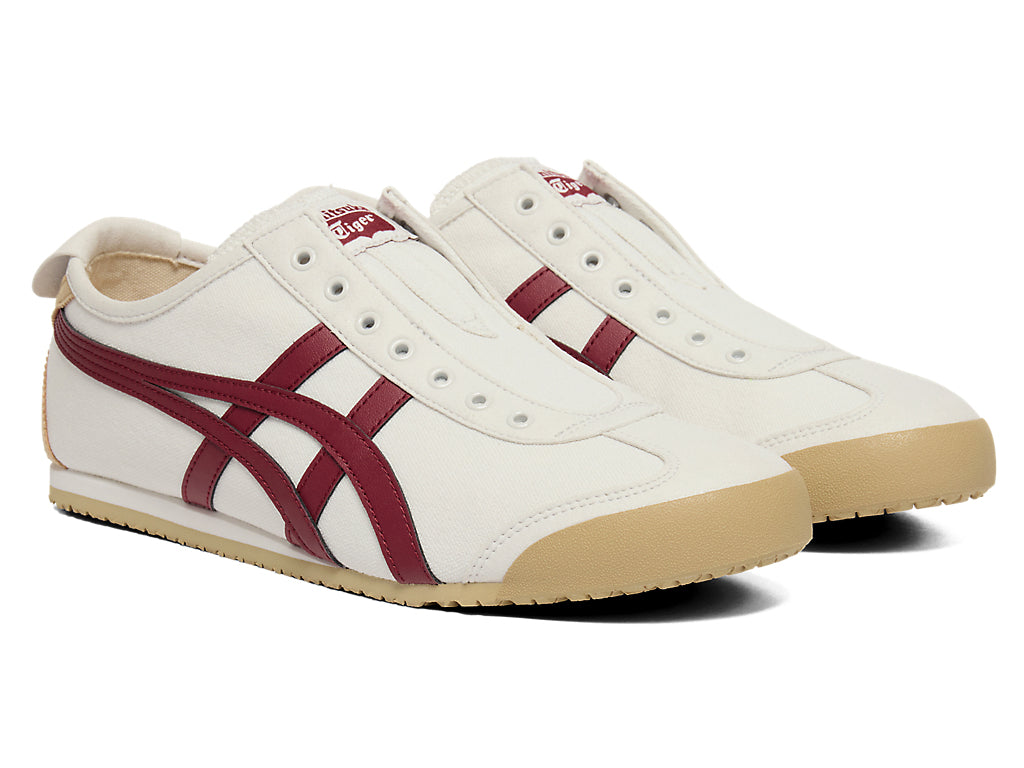 Onitsuka Tiger Mexico 66 Slip-On Unisex Sneakers – Cream Burgundy Stripe