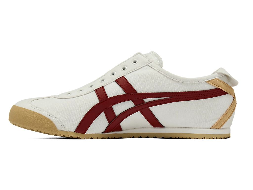 Onitsuka Tiger Mexico 66 Slip-On Unisex Sneakers – Cream Burgundy Stripe