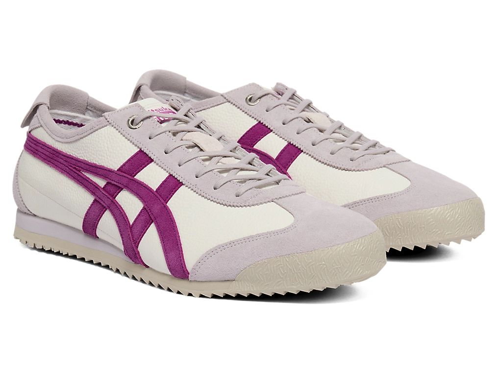 Onitsuka Tiger Mexico 66 Unisex Sneakers – Cream Light Gray Purple Stripe