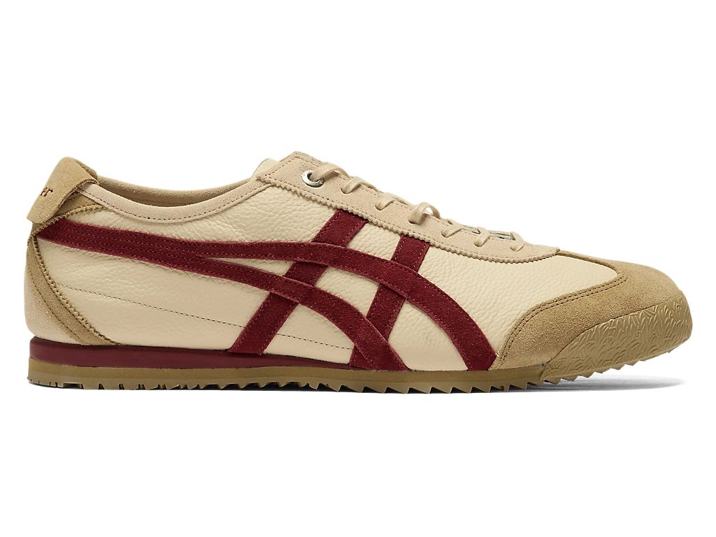 Onitsuka Tiger Mexico 66 Unisex Sneakers – Beige Burgundy Stripe