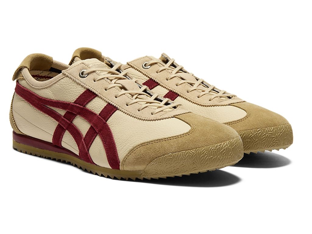 Onitsuka Tiger Mexico 66 Unisex Sneakers – Beige Burgundy Stripe