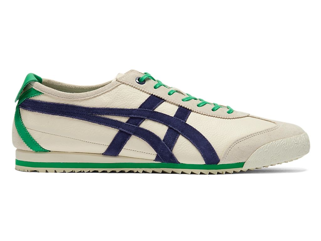Onitsuka Tiger Mexico 66 Unisex Sneakers – Cream Navy Green Stripe