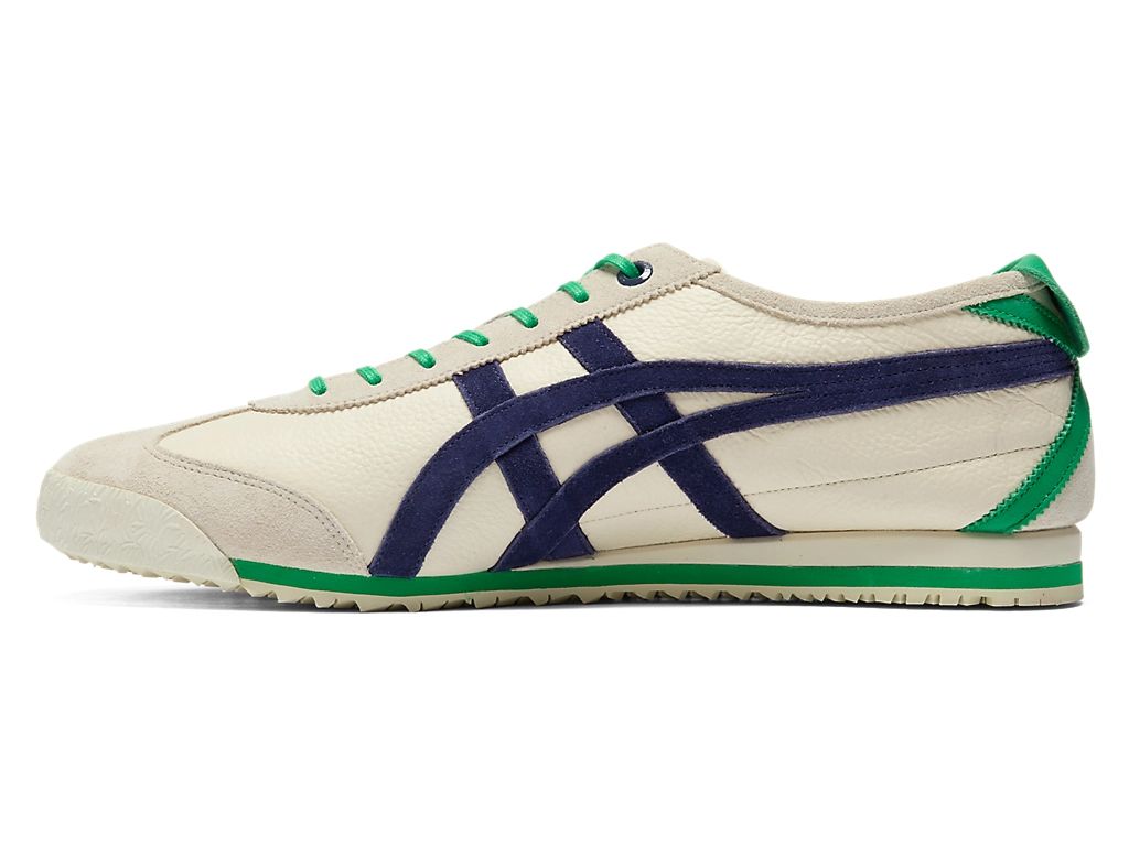 Onitsuka Tiger Mexico 66 Unisex Sneakers – Cream Navy Green Stripe