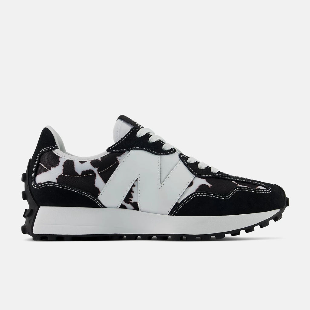 New Balance 327 Black Cow Print Unisex Sneakers