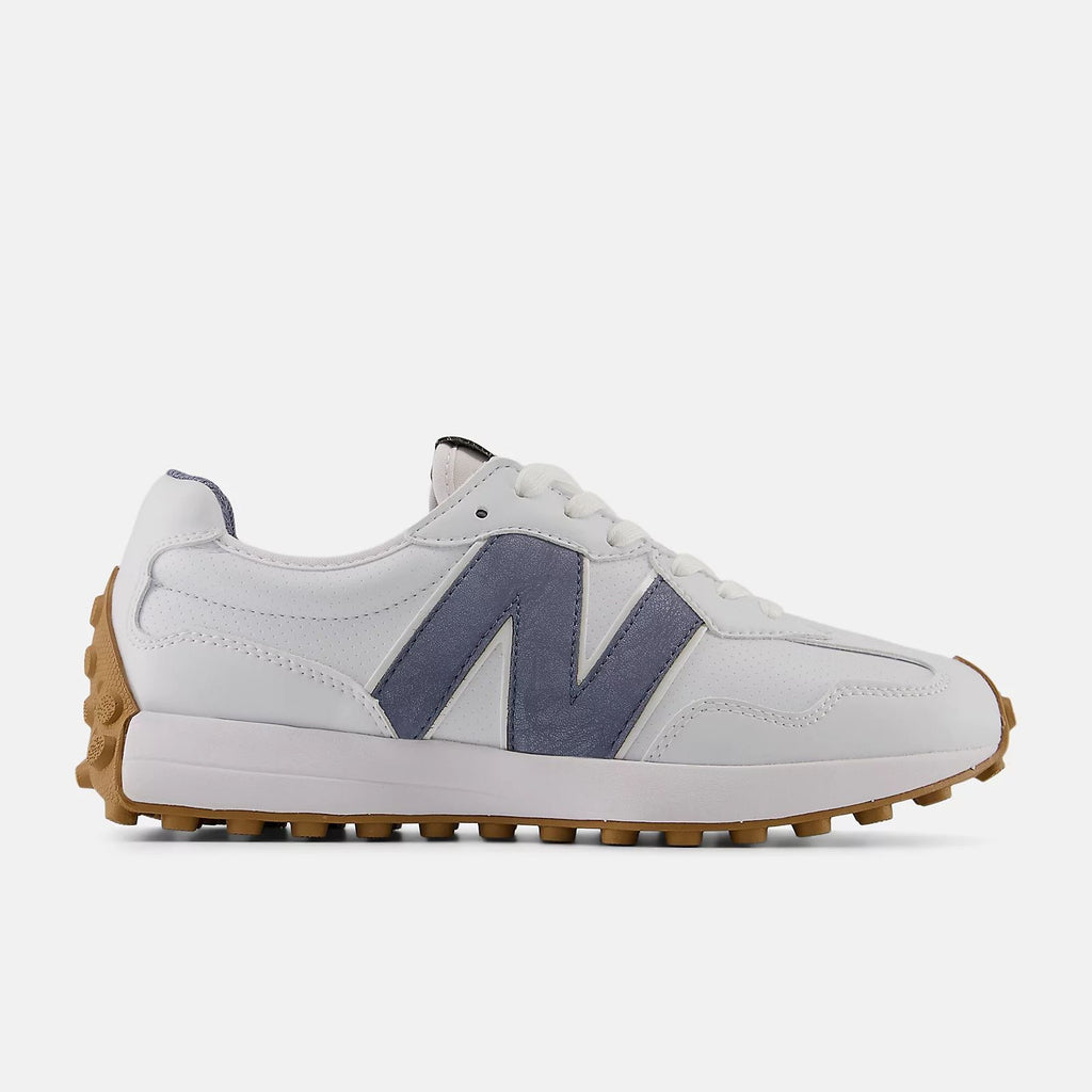 New Balance 327 White Metallic Blue Unisex Sneakers