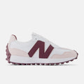New Balance 327 White Dusty Burgundy Unisex Sneakers