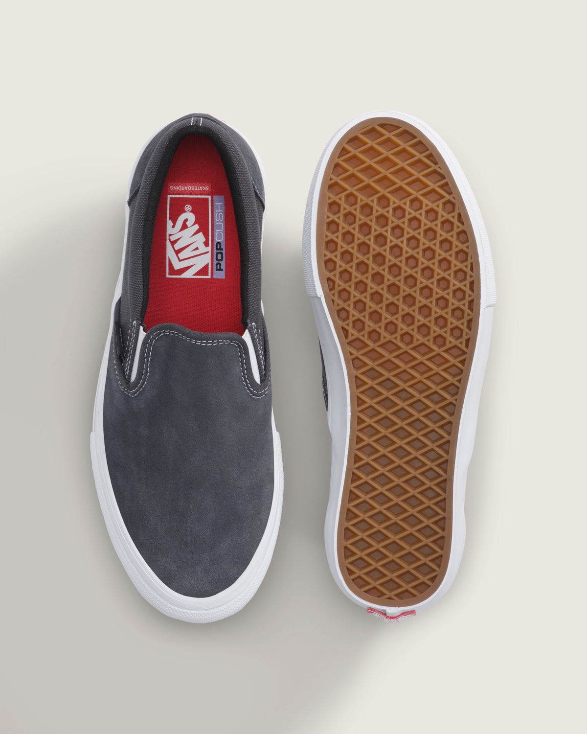 Vans Slip-On Pro Charcoal Grey White Unisex Skate Shoes