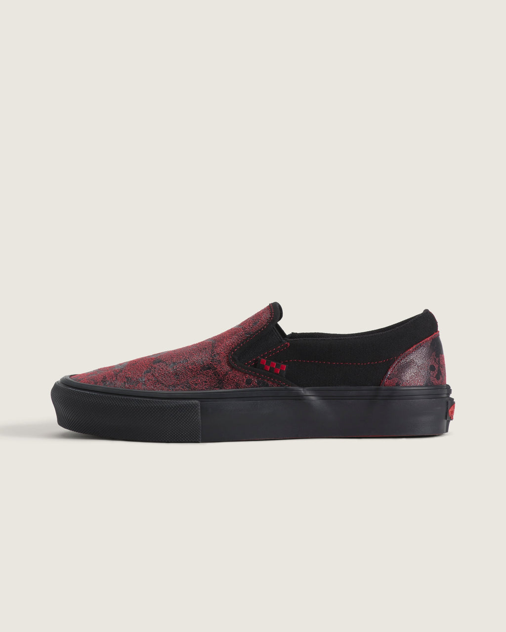 Vans Slip-On Pro Red Black Snake Print Unisex Skate Shoes