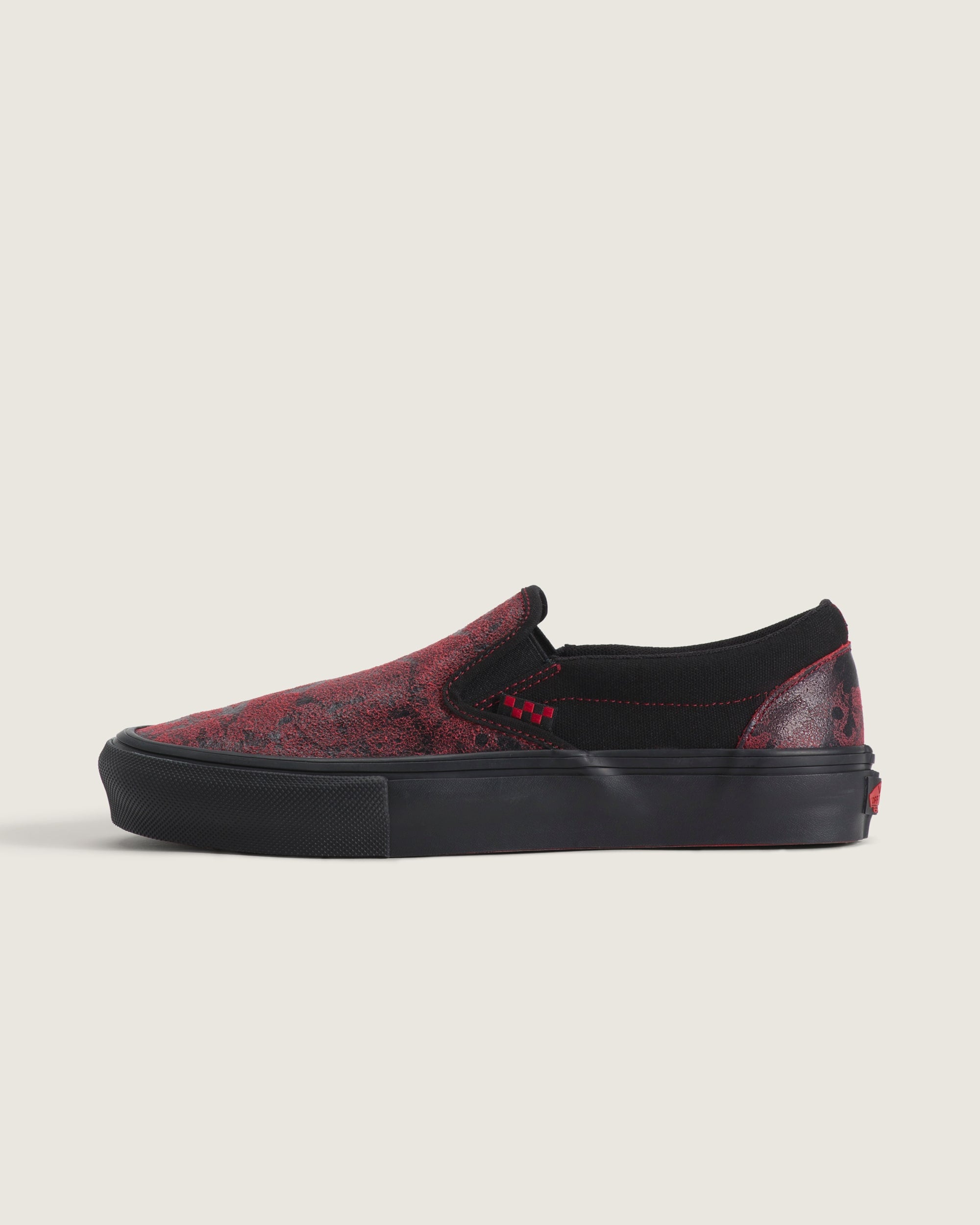 Vans Slip-On Pro Red Black Snake Print Unisex Skate Shoes