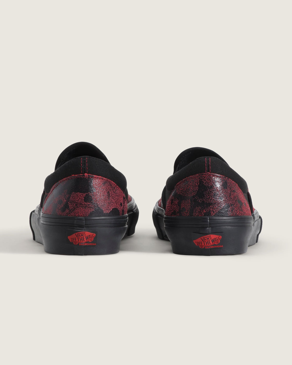 Vans Slip-On Pro Red Black Snake Print Unisex Skate Shoes