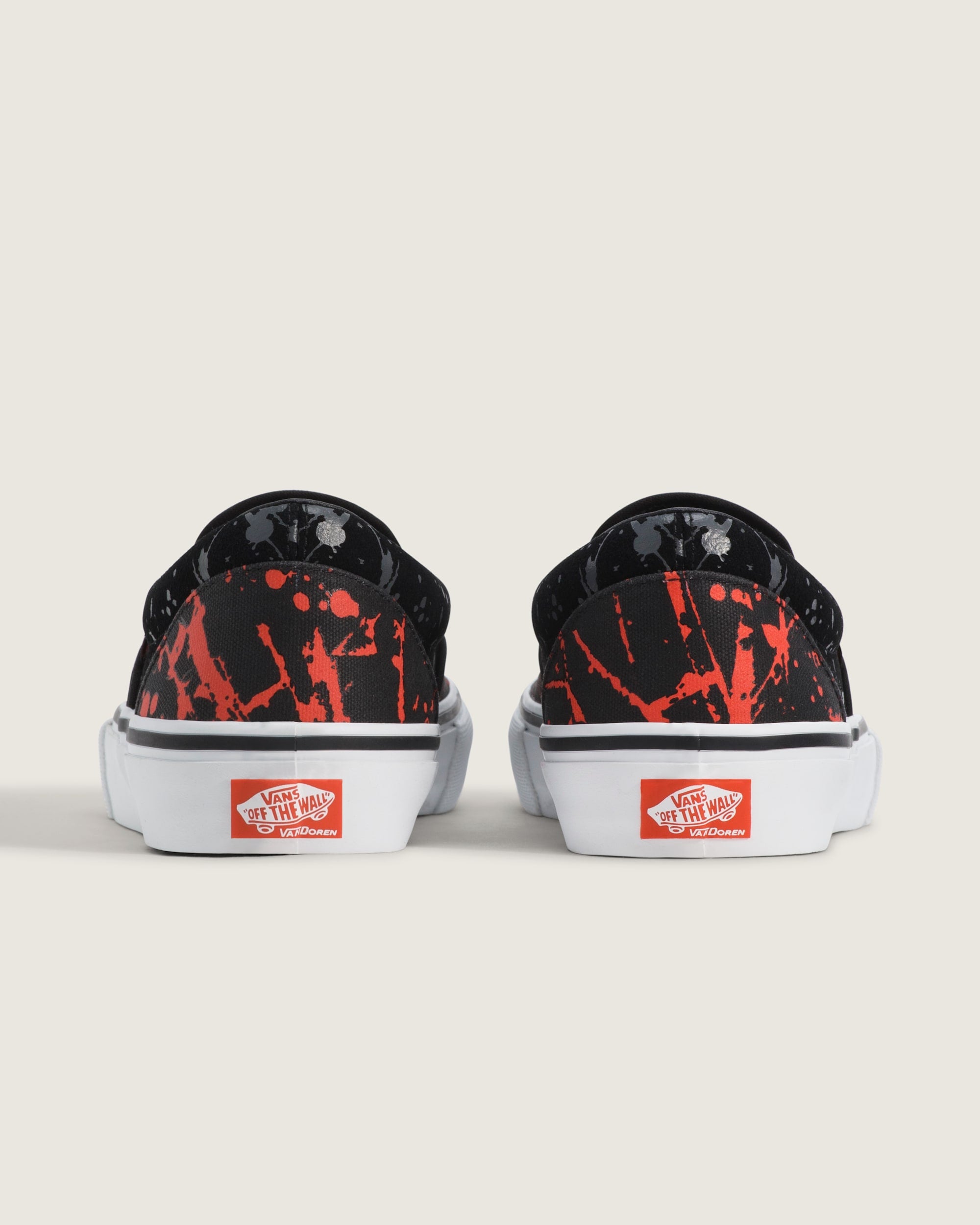 Vans Slip-On Pro Black Red Splash Print Unisex Skate Shoes