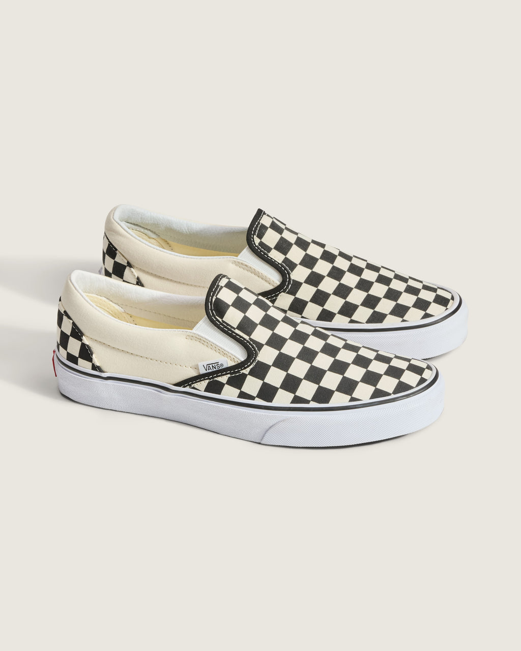 Vans Classic Slip‑On All White Embossed Checkerboard Unisex Skate Sneakers