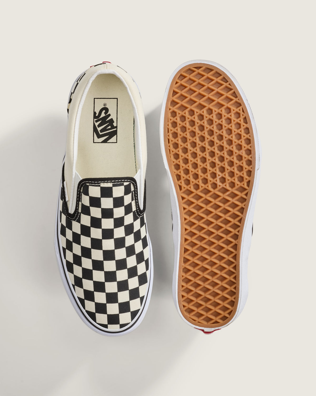 Vans Classic Slip‑On All White Embossed Checkerboard Unisex Skate Sneakers