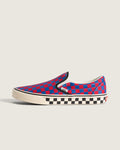Vans Classic Slip-On Red Blue Checkerboard Unisex Skate Shoes