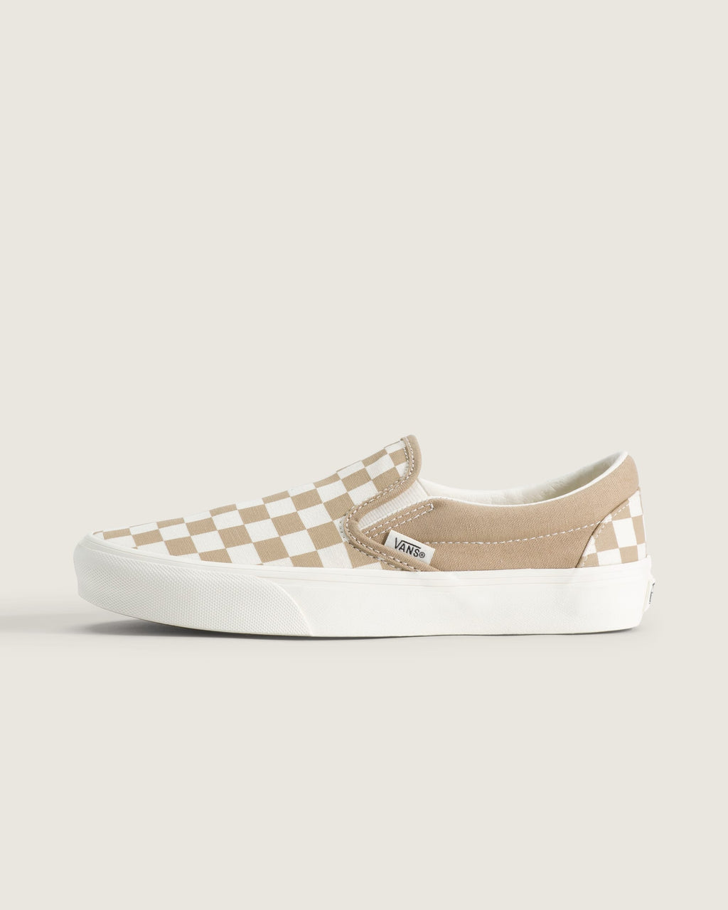 Vans Classic Slip-On Khaki & White Checkerboard Unisex Skate Shoes