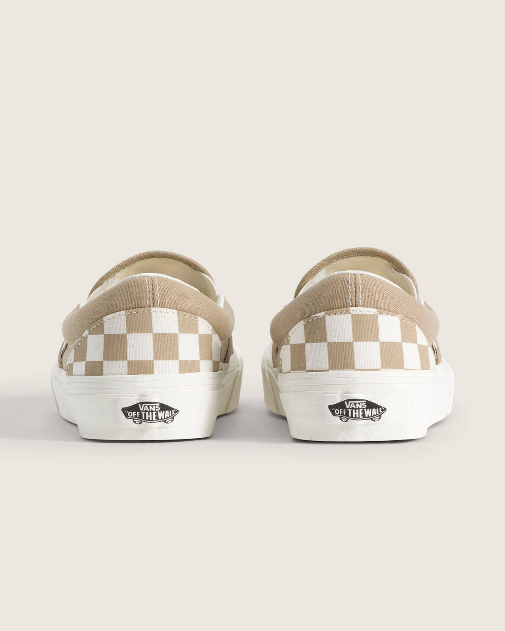Vans Classic Slip-On Khaki & White Checkerboard Unisex Skate Shoes