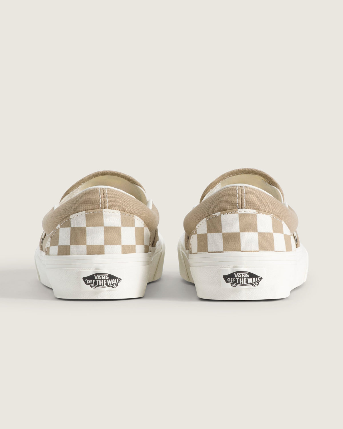 Vans Classic Slip-On Khaki & White Checkerboard Unisex Skate Shoes