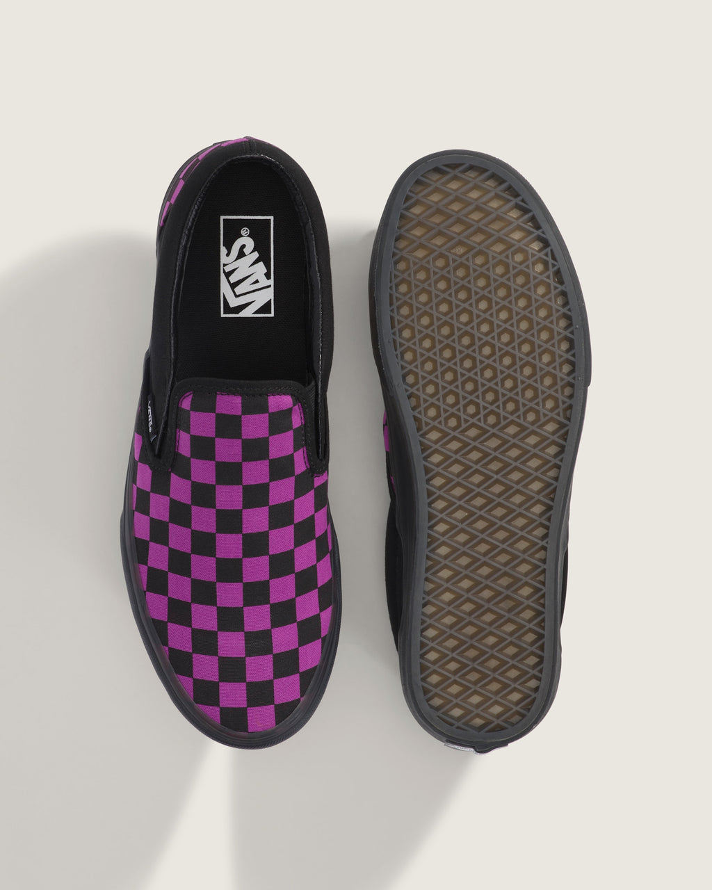 Vans Classic Slip-On Purple & Black Checkerboard Unisex Skate Shoes