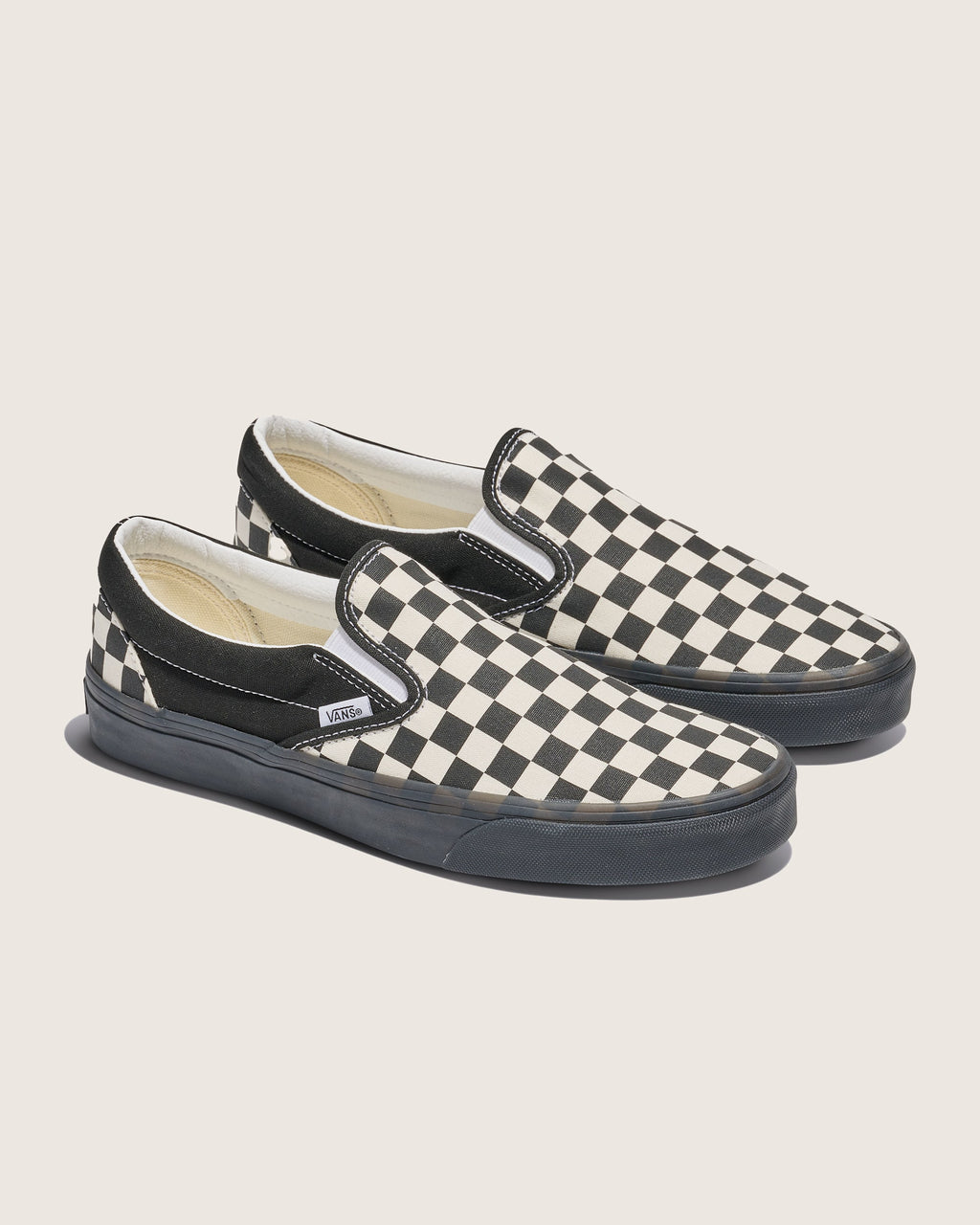 Vans Classic Slip-On Black & Off-White Checkerboard Unisex Skate Shoes