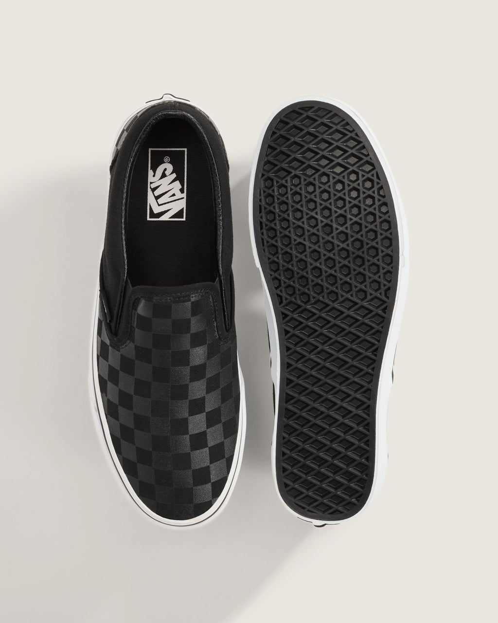 Vans Classic Slip-On Black Metallic Checkerboard Unisex Skate Shoes