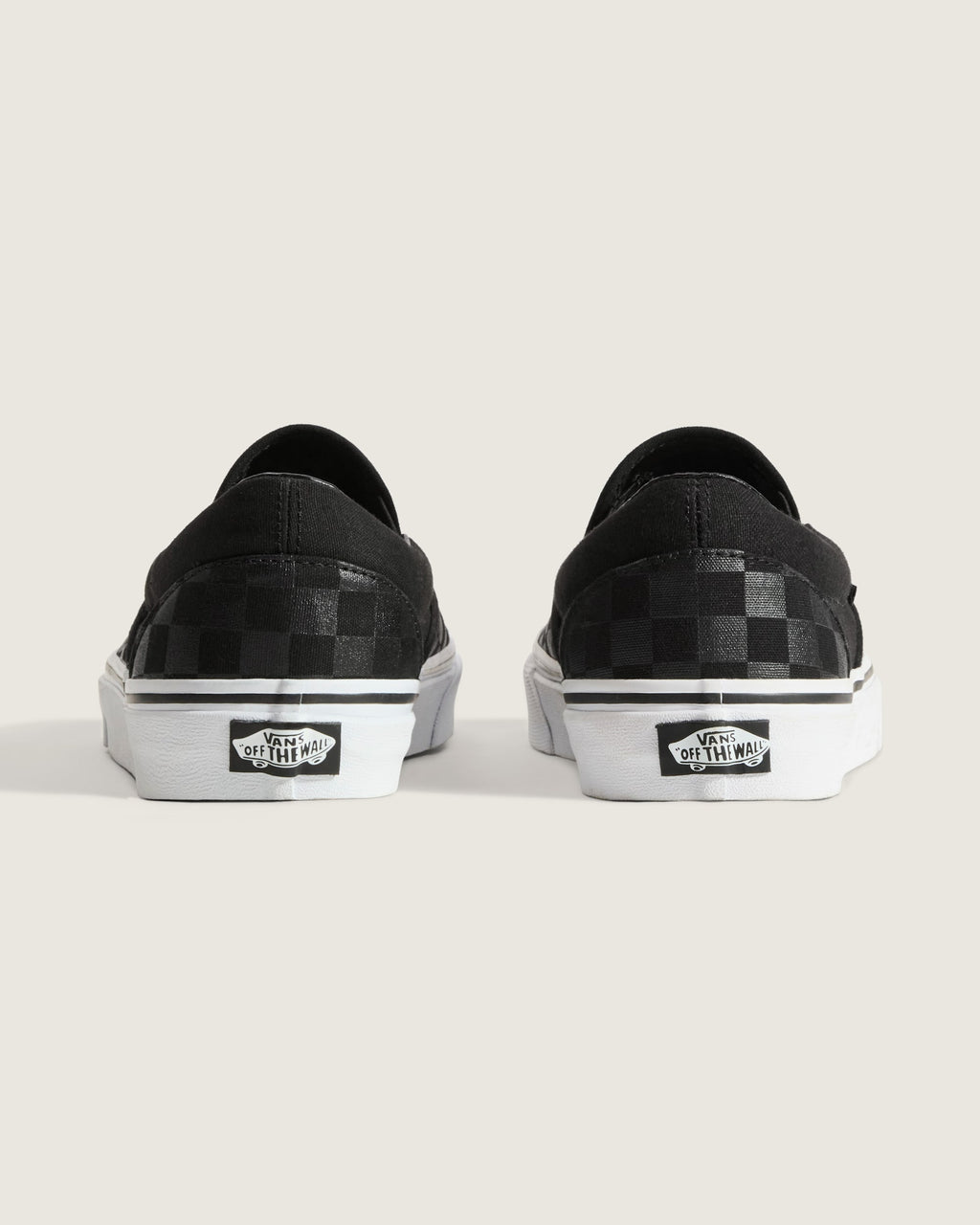 Vans Classic Slip-On Black Metallic Checkerboard Unisex Skate Shoes