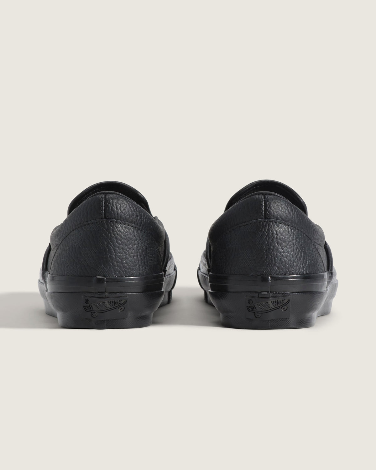 Vans Classic Slip-On All Black Leather Unisex Skate Shoes