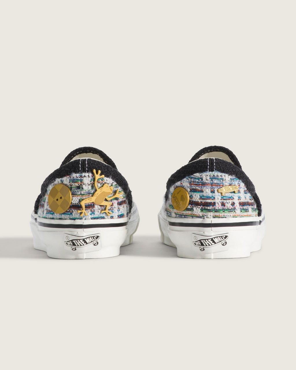 Vans Classic Slip-On Multicolor Tapestry 66 Badge Unisex Skate Shoes