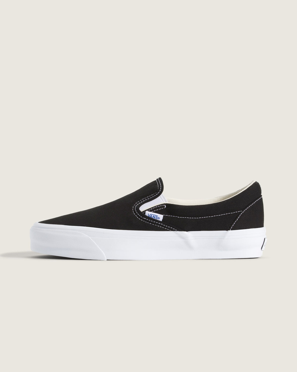 Vans Classic Slip-On Black White Contrast Stitch Unisex Skate Shoes
