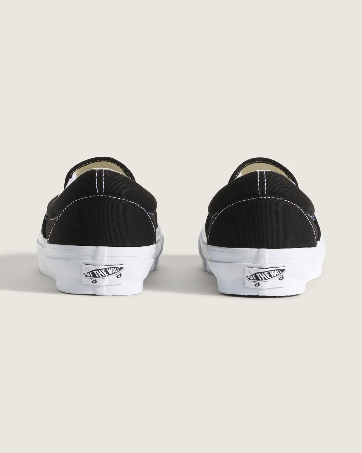 Vans Classic Slip-On Black White Contrast Stitch Unisex Skate Shoes