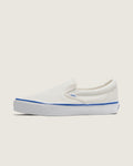Vans Classic Slip-On Off-White Blue Stripe Unisex Skate Shoes