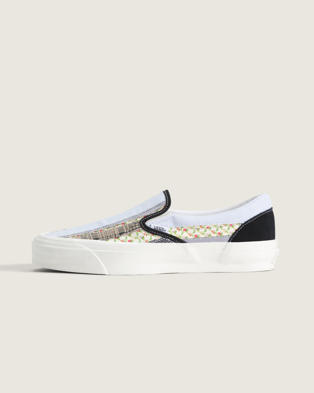 Vans Classic Slip-On Floral Patchwork Mixed Fabric Unisex Skate Shoes