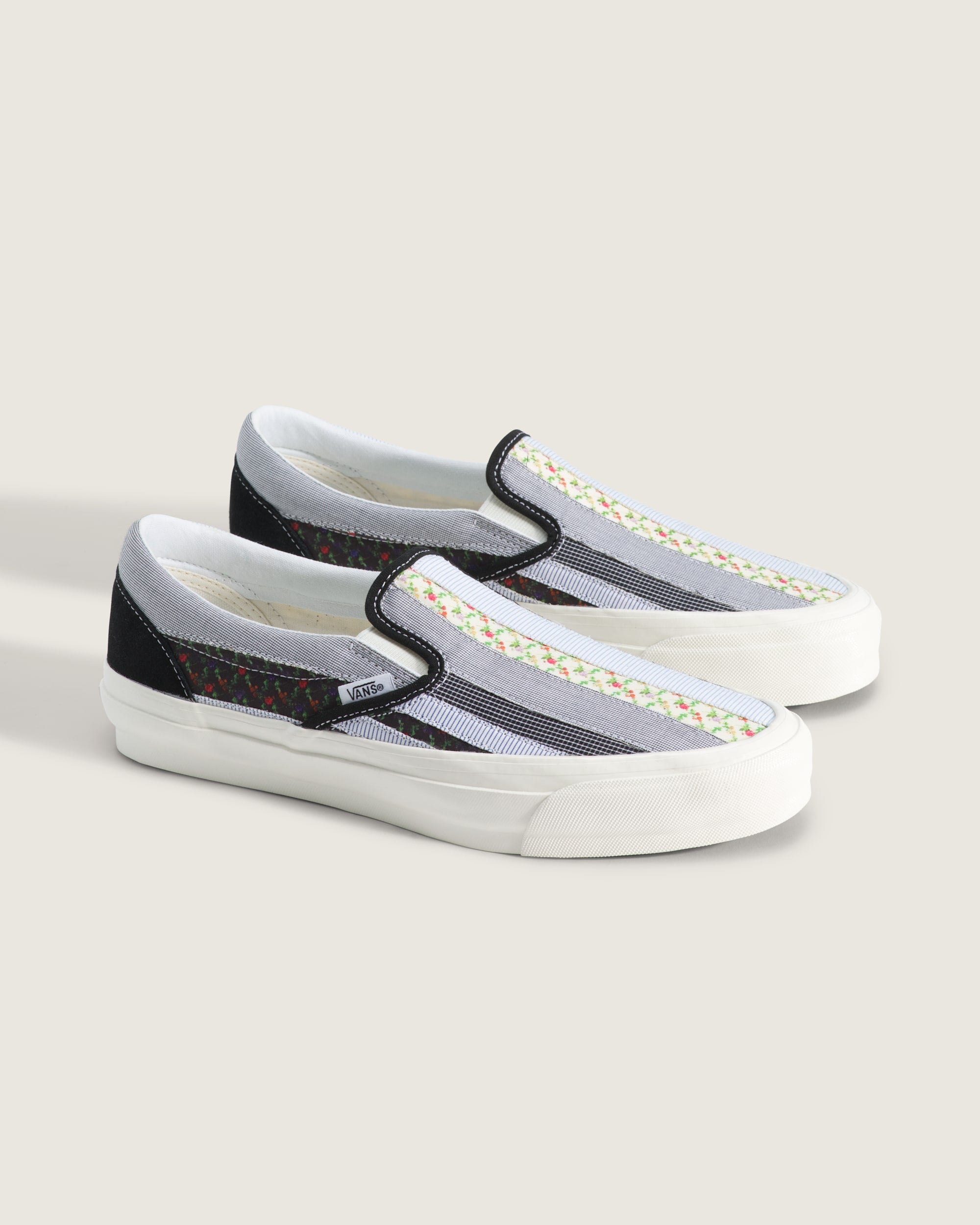 Vans Classic Slip-On Floral Patchwork Mixed Fabric Unisex Skate Shoes