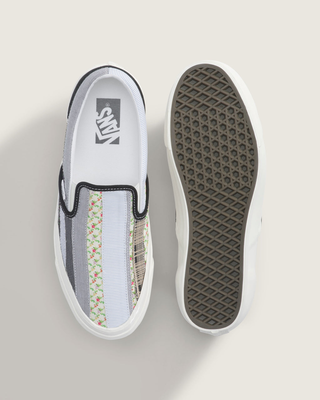Vans Classic Slip-On Floral Patchwork Mixed Fabric Unisex Skate Shoes