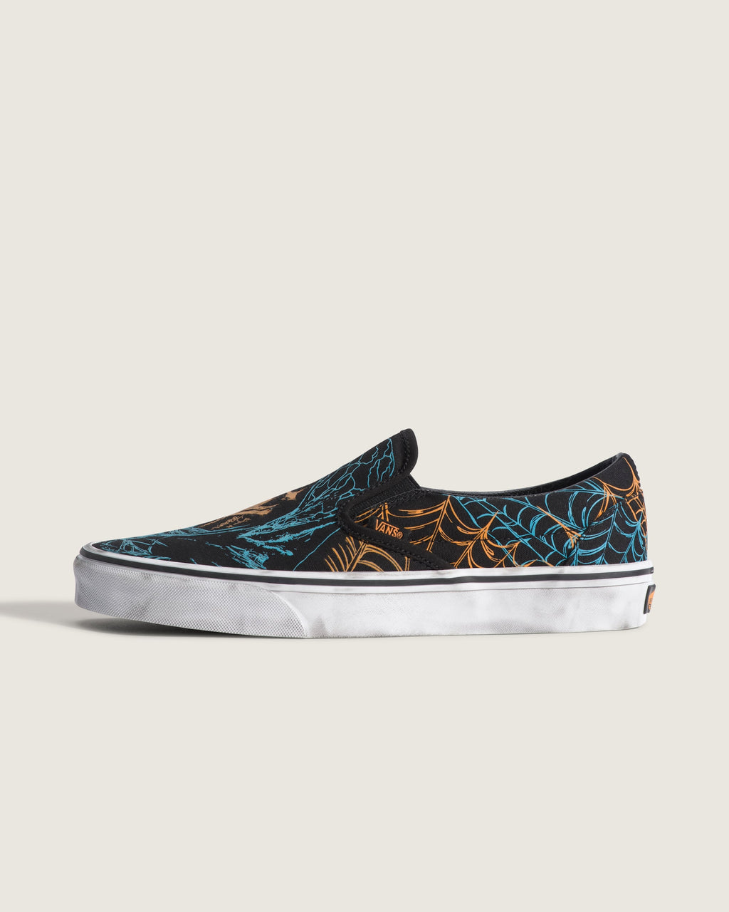 Vans Classic Slip-On Black Spider Web Print Unisex Skate Shoes