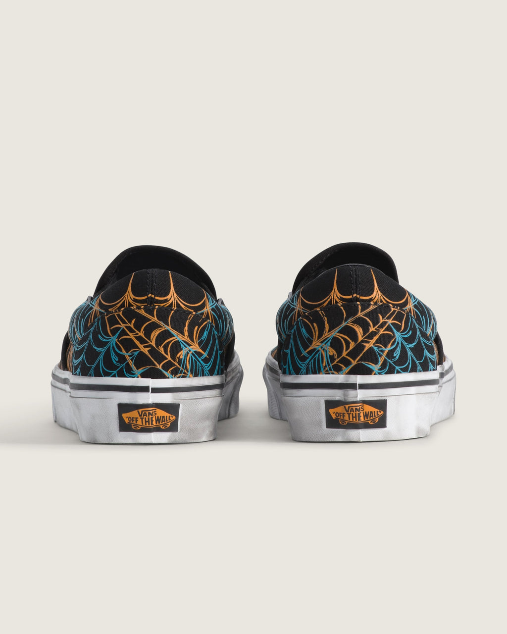 Vans Classic Slip-On Black Spider Web Print Unisex Skate Shoes