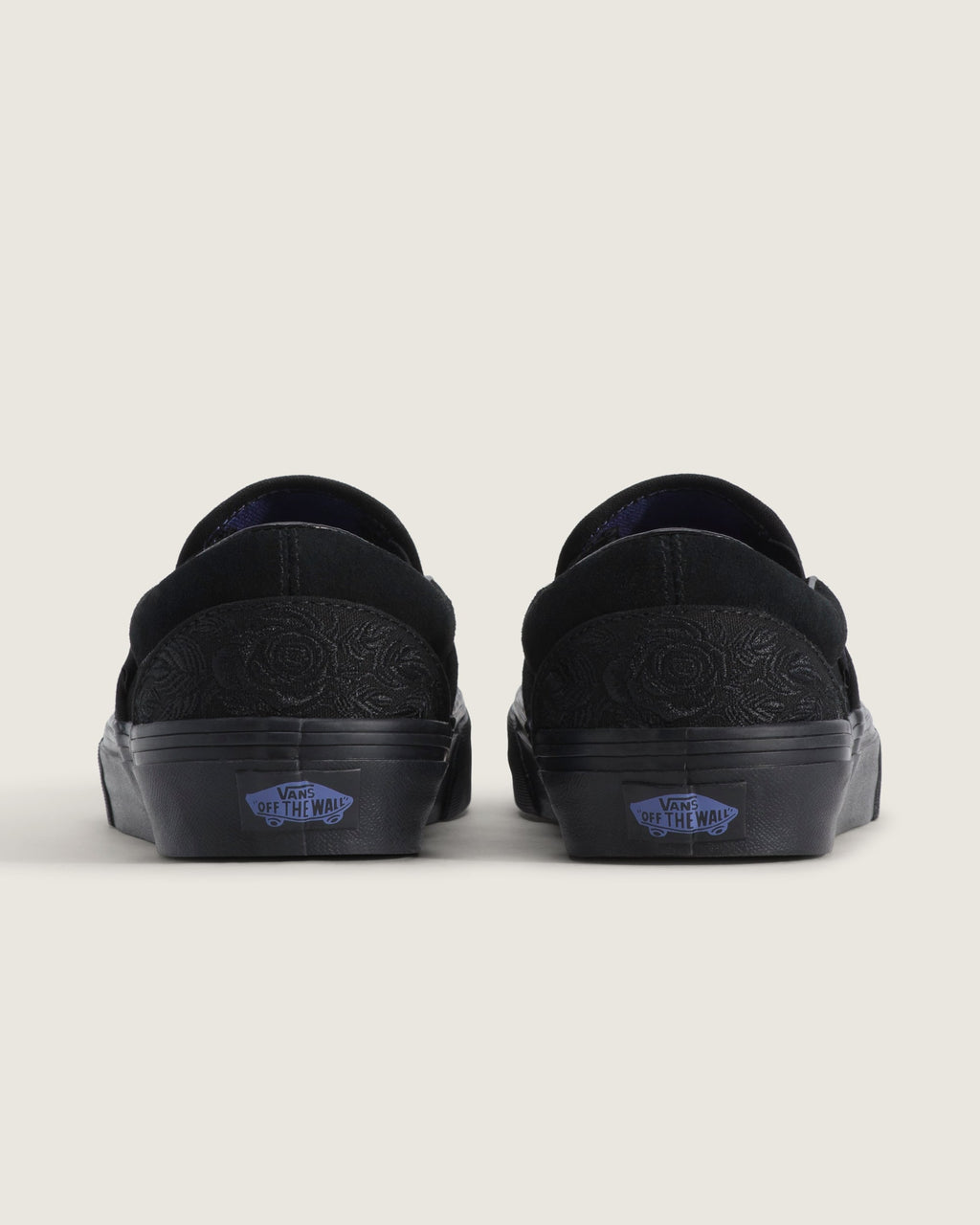 Vans Classic Slip-On Black Rose Embroidery Unisex Skate Shoes