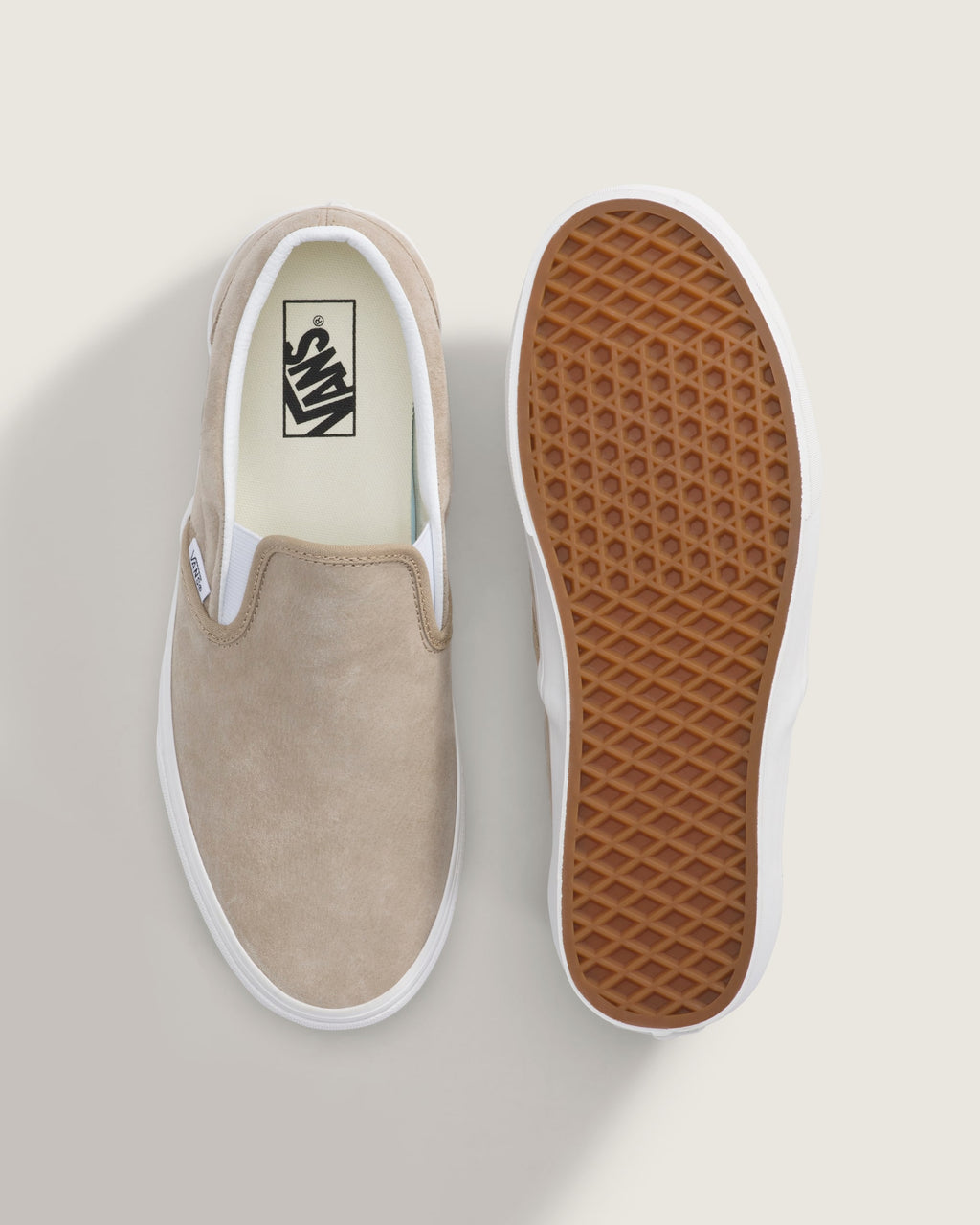 Vans Classic Slip-On Beige Suede Unisex Skate Shoes