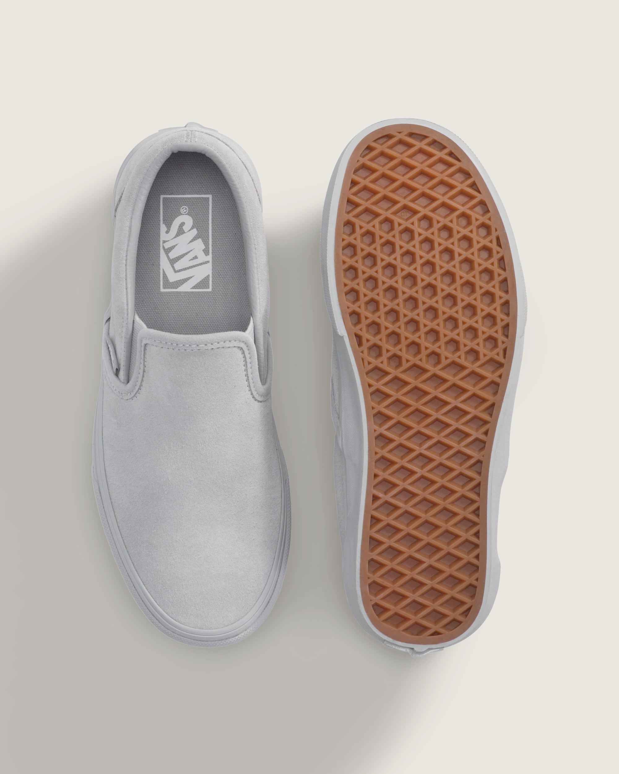 Vans Classic Slip-On Light Gray Suede Unisex Skate Shoes